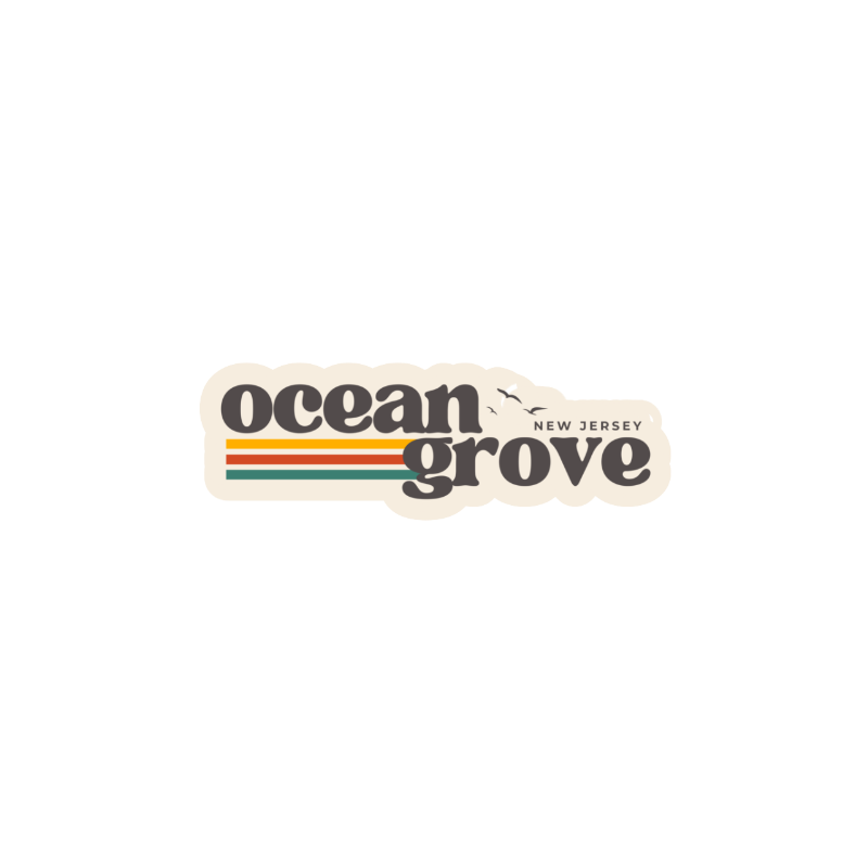 Retro Ocean Grove Vinyl Sticker