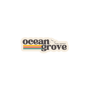 Retro Ocean Grove Vinyl Sticker