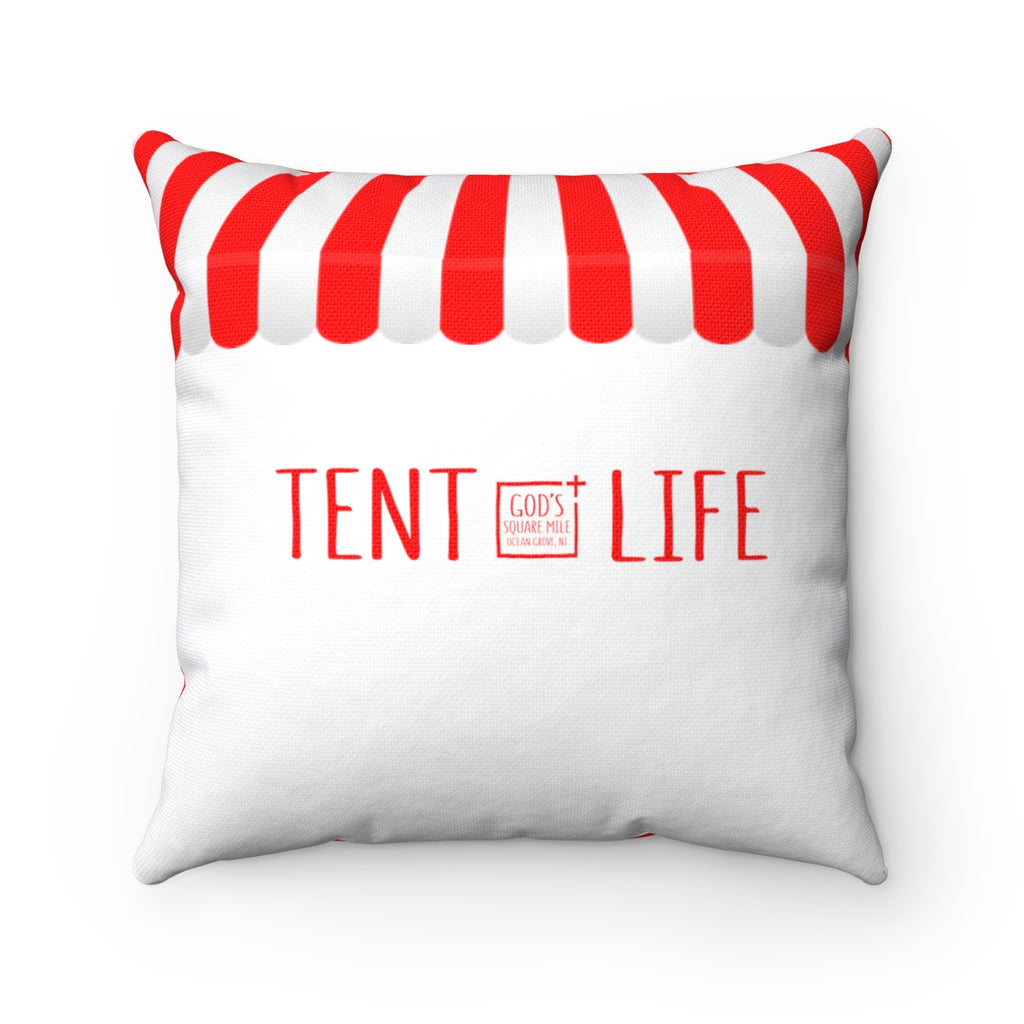 Tent Life Awning Pillow: Red & White Stripe