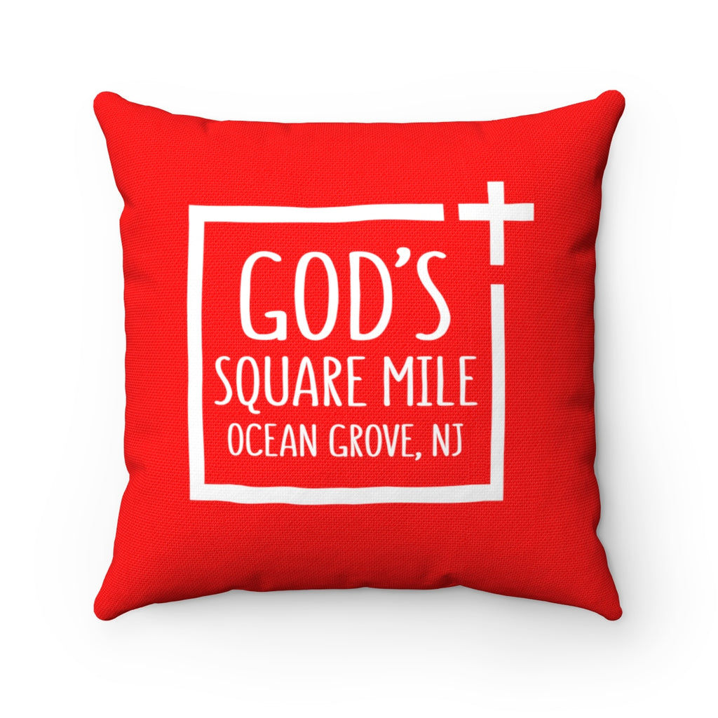 God's Square Mile Pillow: Red - GoGannon Designs