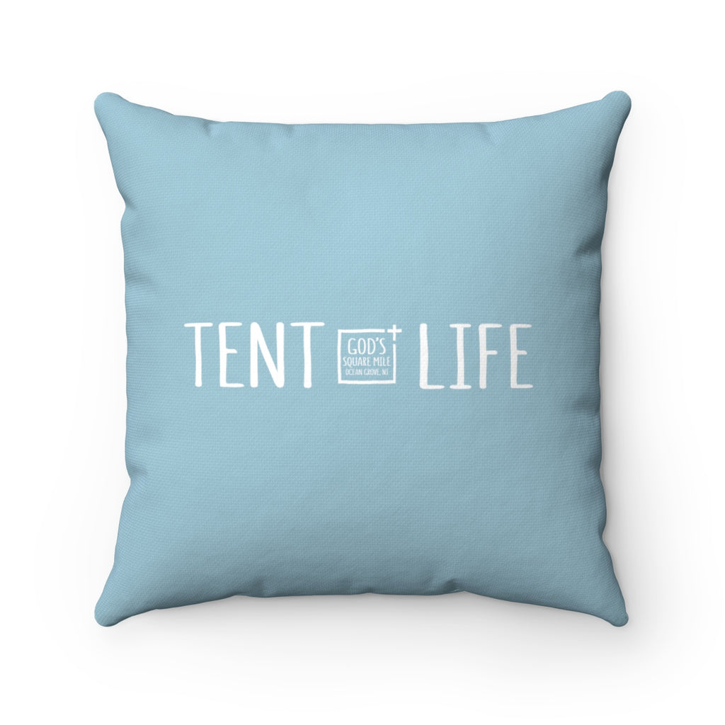 Tent Life Pillow: Light Blue