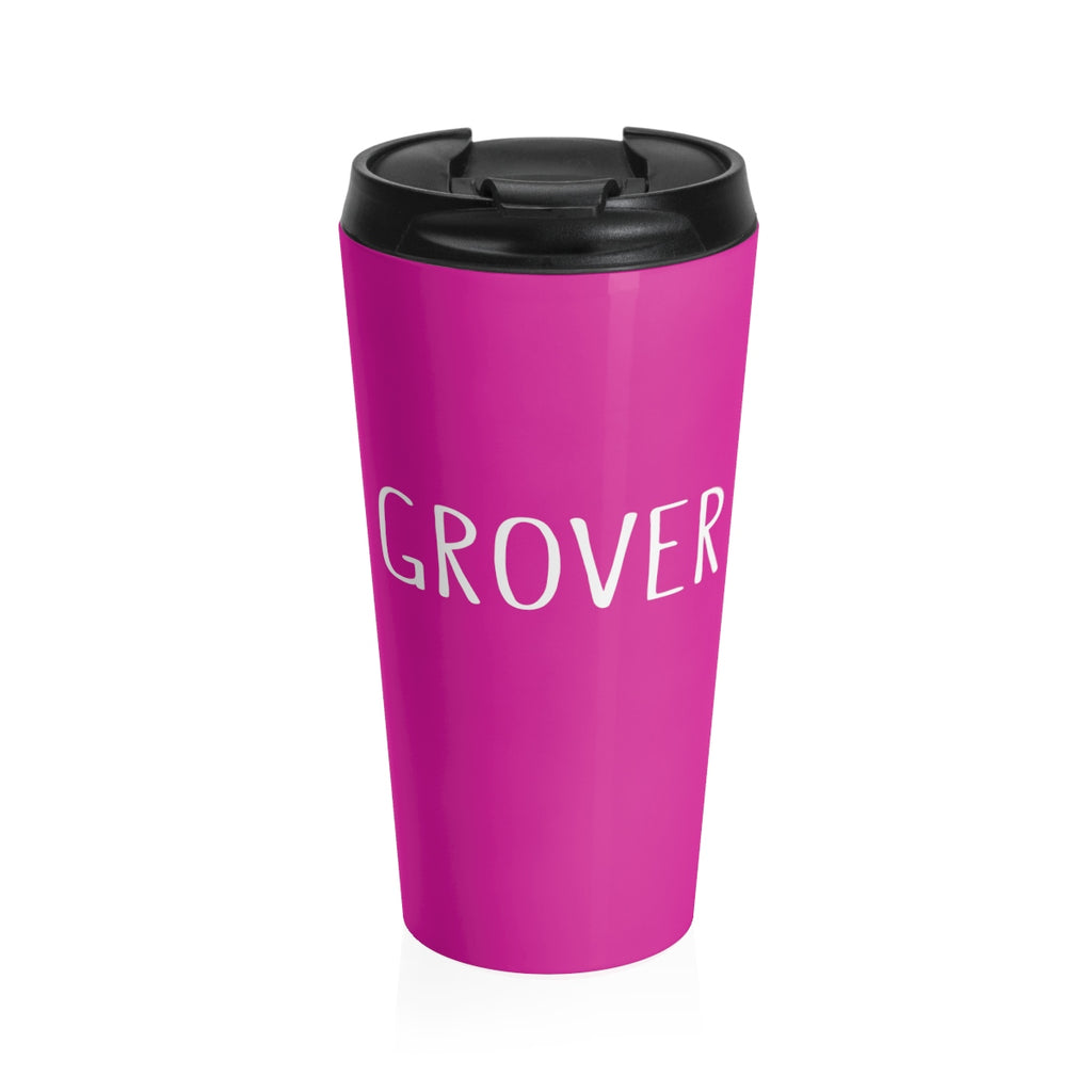 Grover Stainless Steel Travel Mug: Pink