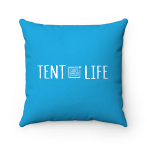 Tent Life Pillow: Bright Blue