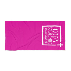 God's Square Mile Beach Towel: Pink