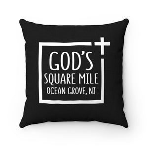 God's Square Mile Pillow: Black - GoGannon Designs