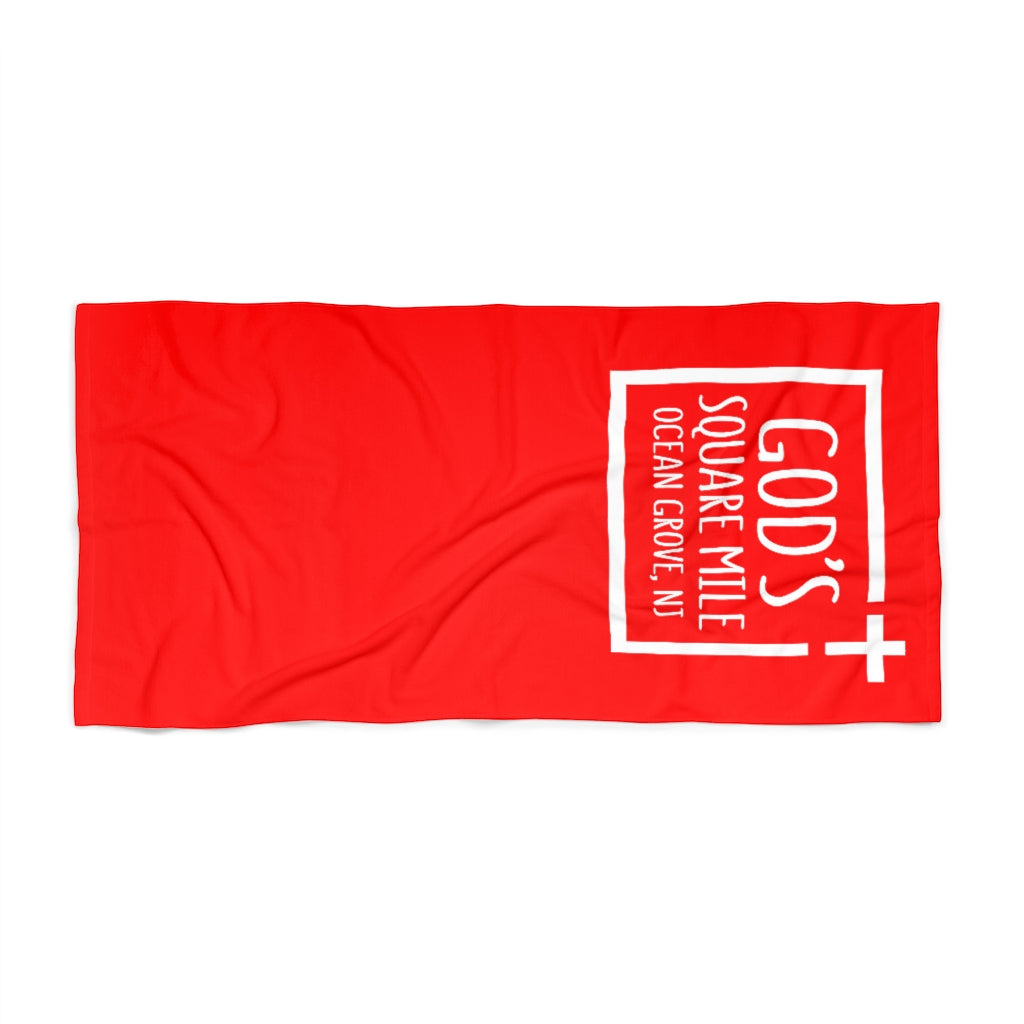 God's Square Mile Beach Towel: Red