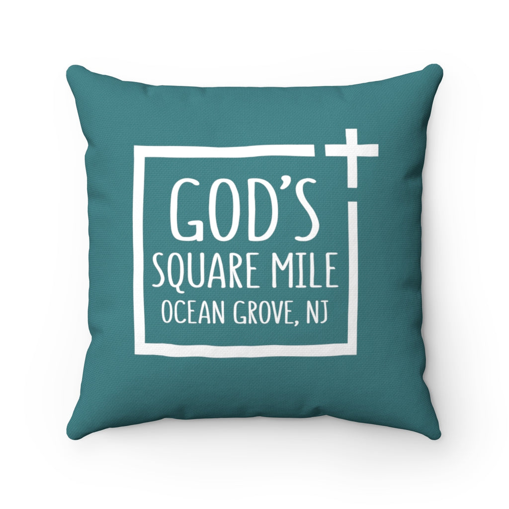 God's Square Mile Pillow: Teal - GoGannon Designs