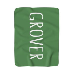 Grover Sherpa Fleece Blanket: Green