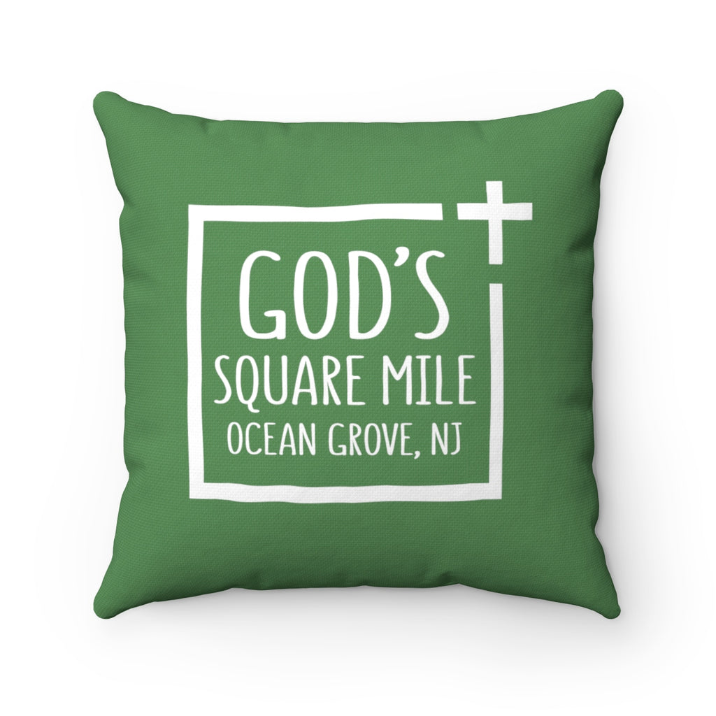 God's Square Mile Pillow: Green - GoGannon Designs