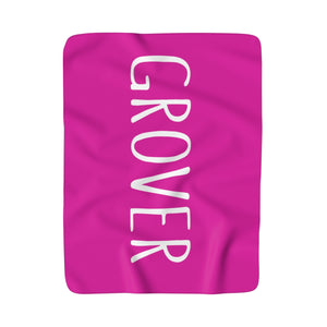 Grover Sherpa Fleece Blanket: Pink