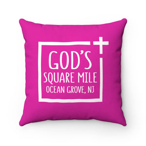 God's Square Mile Pillow: Pink - GoGannon Designs