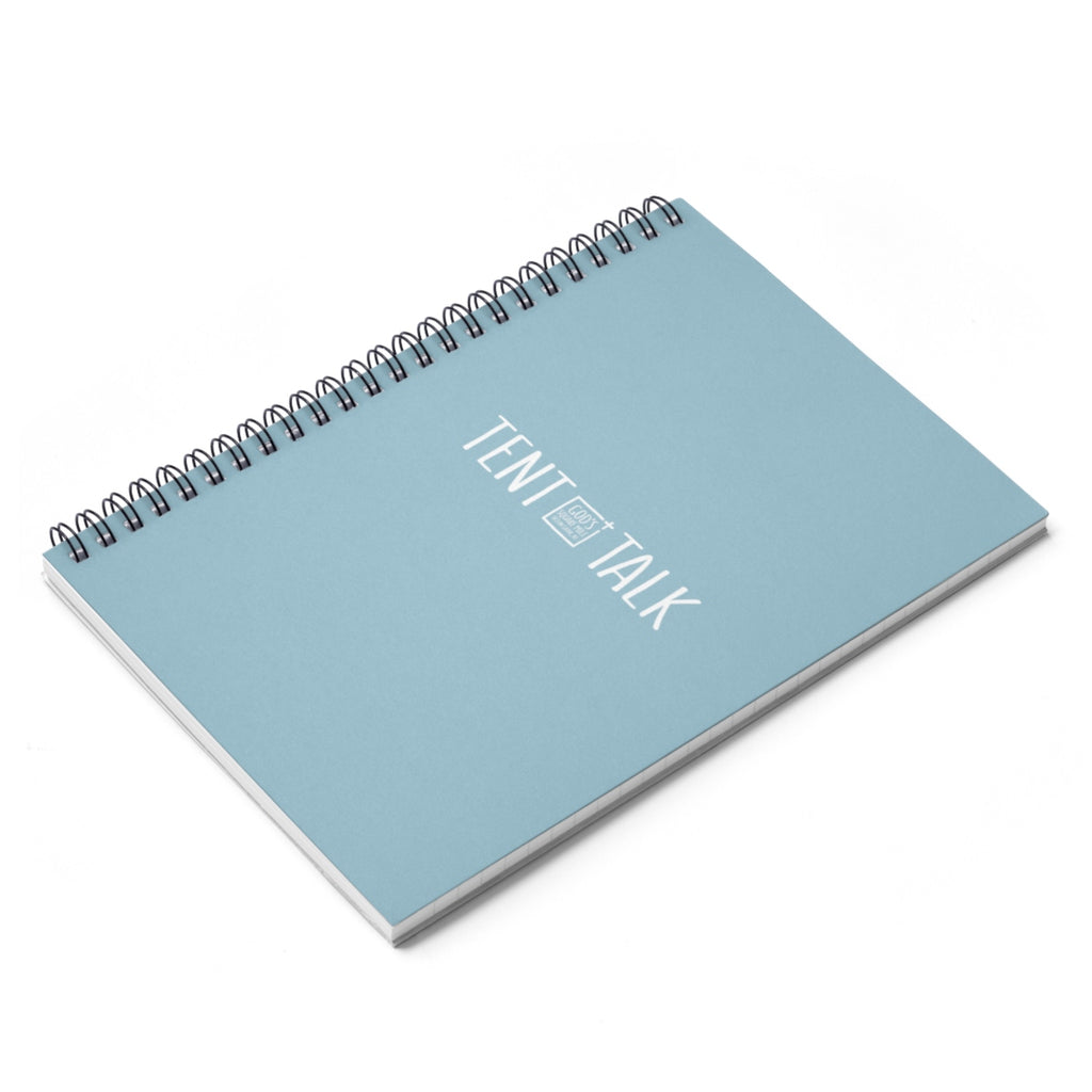 Tent Talk Spiral Notebook - Light Blue Gray