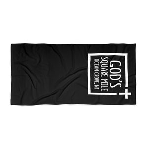 God's Square Mile Beach Towel: Black - GoGannon Designs